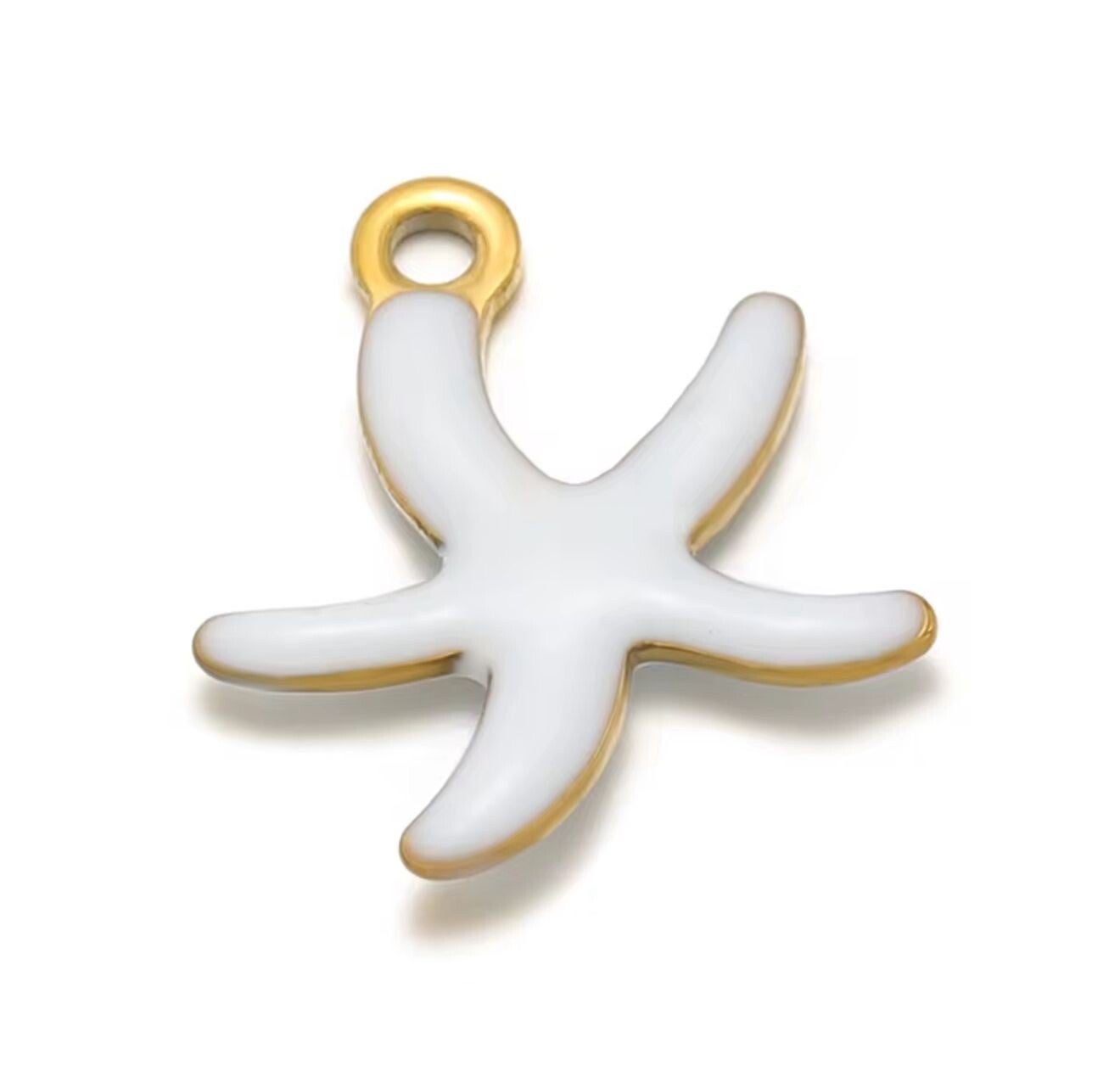 Stainless steel Zeester - wit goud