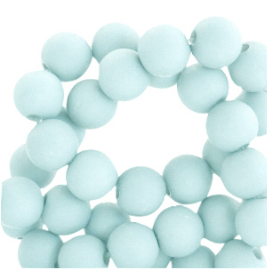 4mm Acryl kralen Bleached Aqua Blue