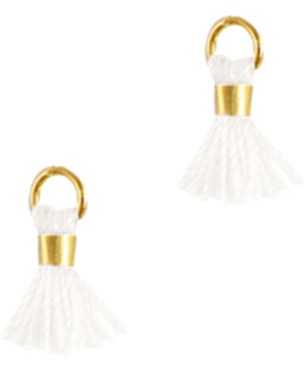kwastje 0,7 cm white -Gold
