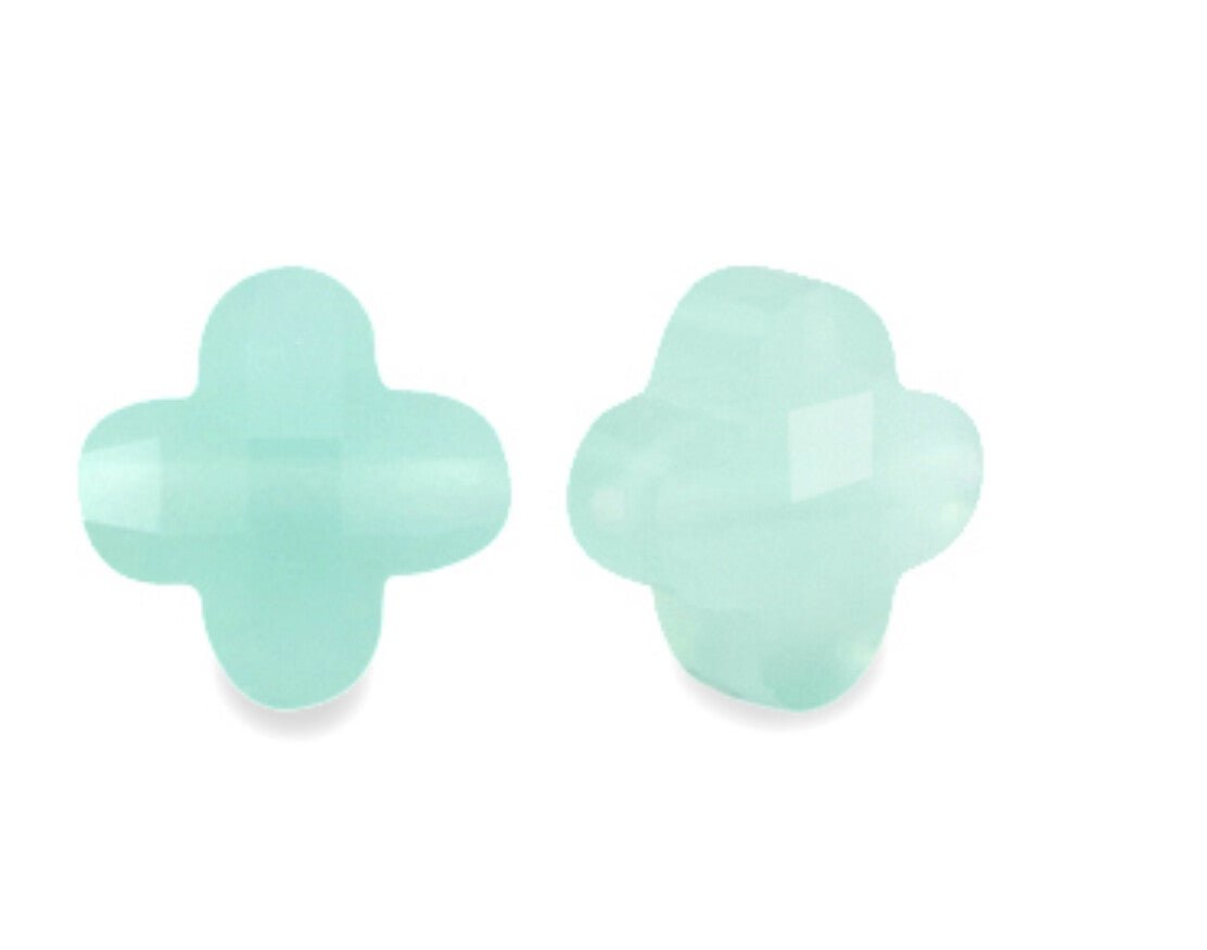 Facet fashion kraal klaver Turquoise Blue