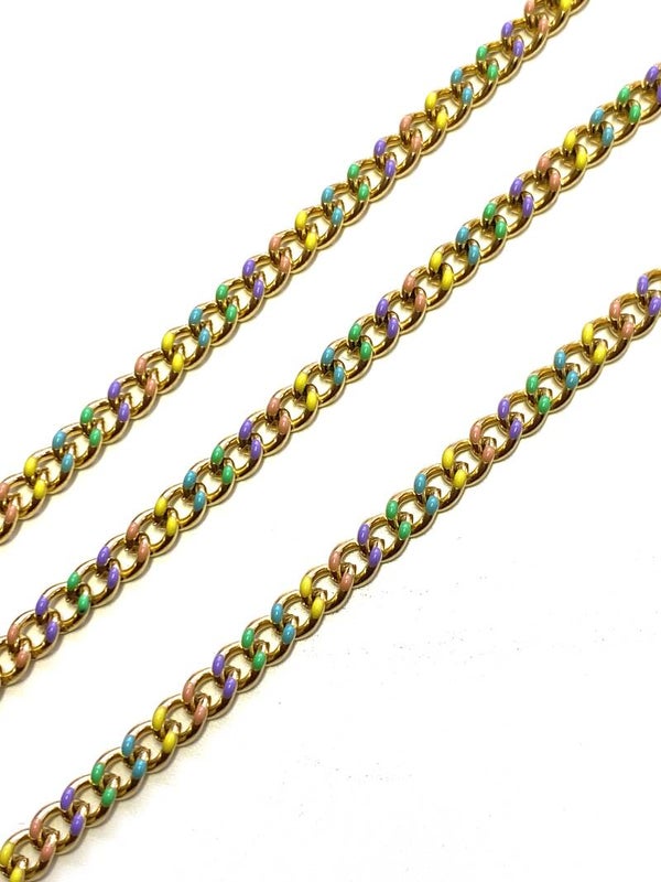 Jasseron 4,5cm Multicolor - Goud. Stainless steel