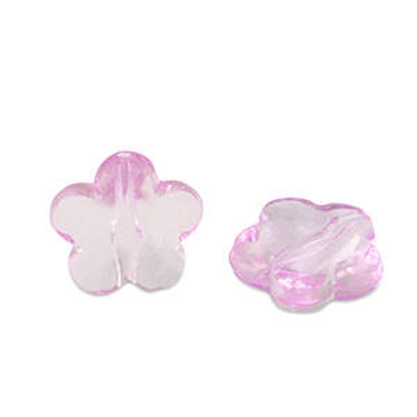 Acryl kralen flower Rose purple transparent
