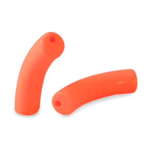 Tube kralen acryl Fluor orange