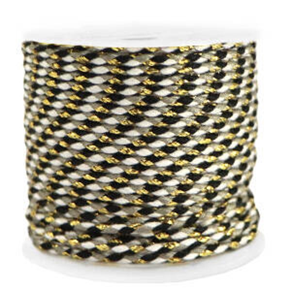 Trendy koord gevlochten 2mm Gold - Black