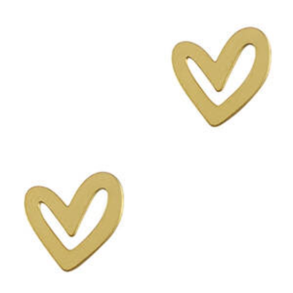 Stainless steel bedel Goud (RVS) heart