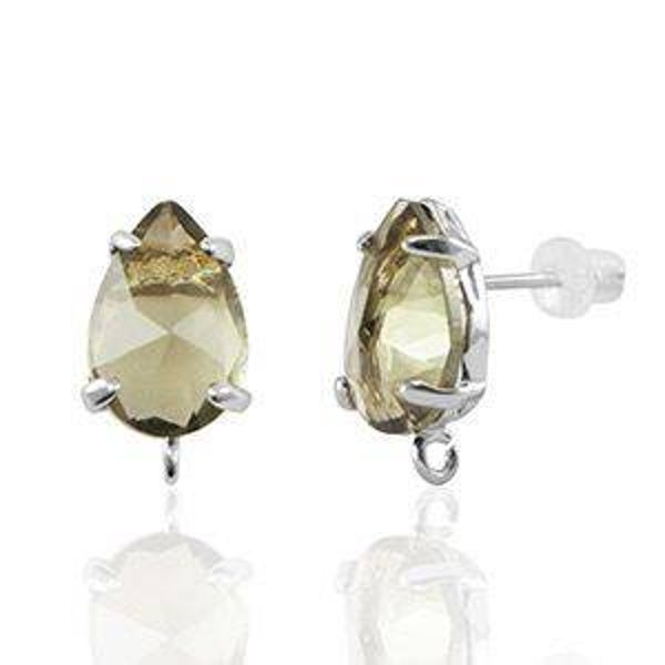 OORSTEKERS VAN CRYSTAL GLASS MET OOGJE BROWN-SILVER DRUPPEL