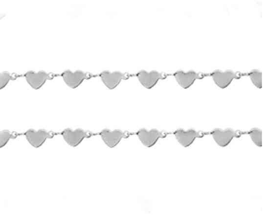 Stainless steel jasseron rvs Hearts Silver