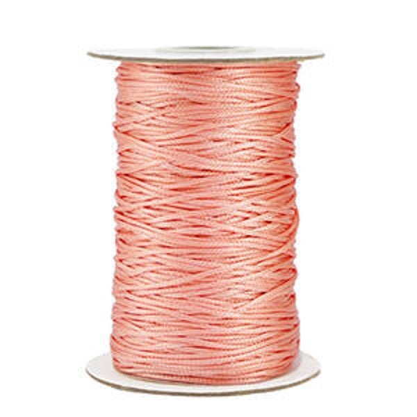 Macramé draad gevlochten 1mm coral orange
