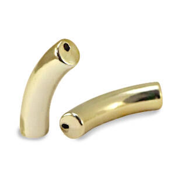 Tube kralen Acryl Gold