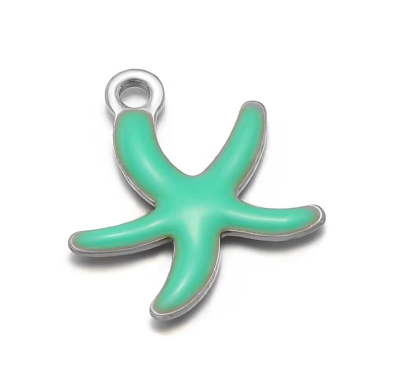 Stainless steel bedel zeester- zilver groen