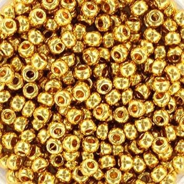 Miyuki seed beads 8/0   24kt gold plated   8-191L