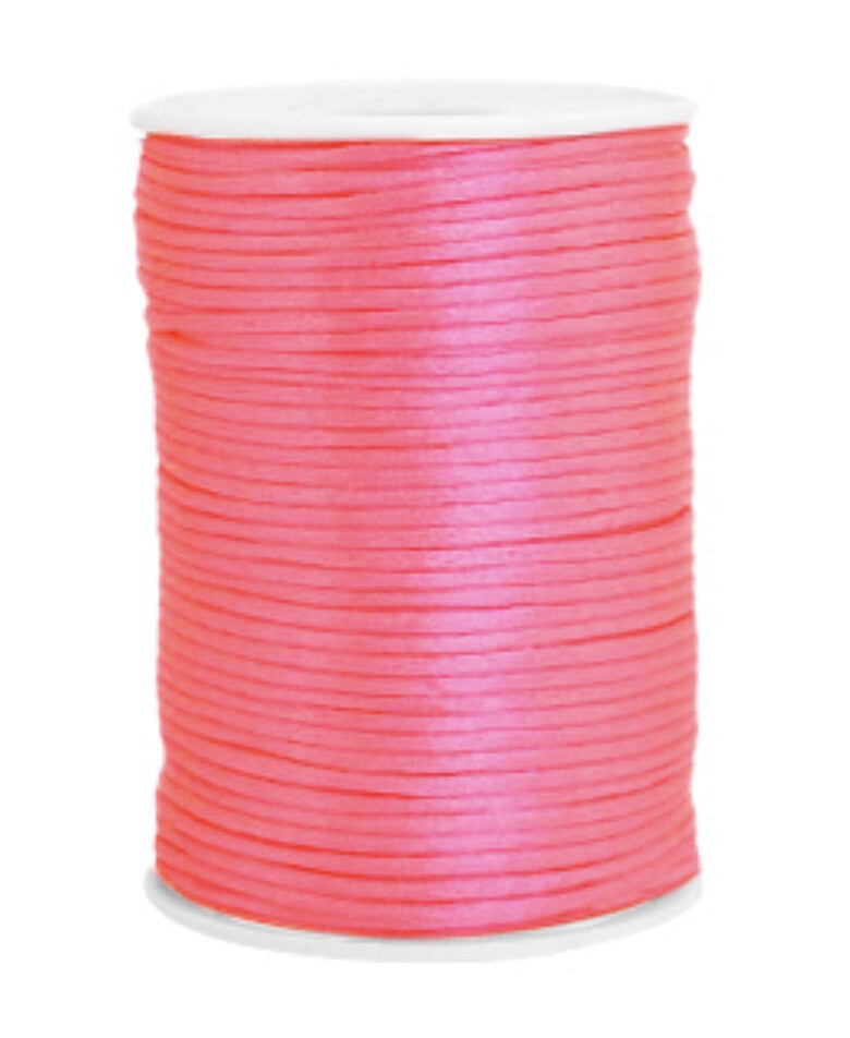 Satijn Koord 2,5mm Fluor pink
