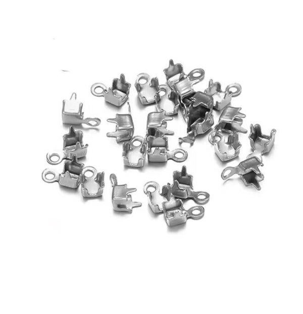 Eindkapje 2mm zilver stainless steel