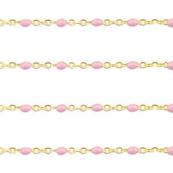 Stainless steel bolletjes jasseron goud - roze