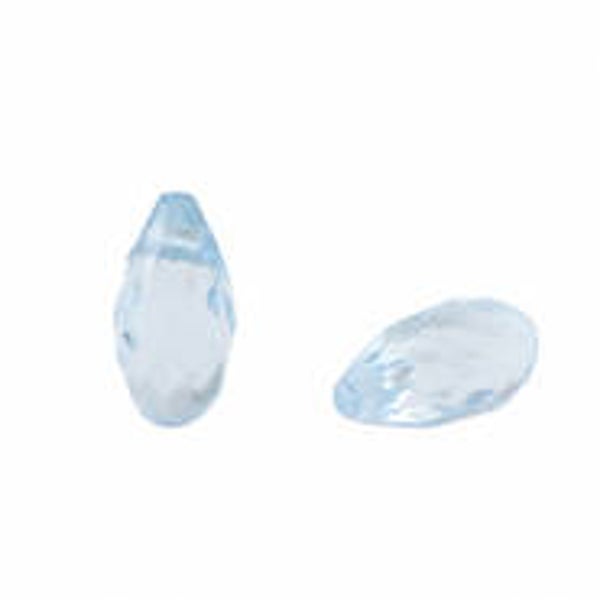 Acryl kralen drop aquamarine blue transparent