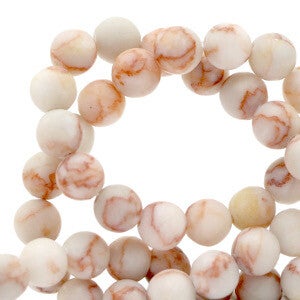 Natuursteen kralen 6mm mat vintage Rose Multicolor