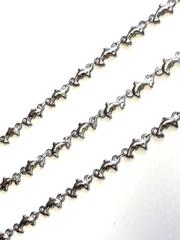 Stainless steel jasseron Dolfijn Zilver