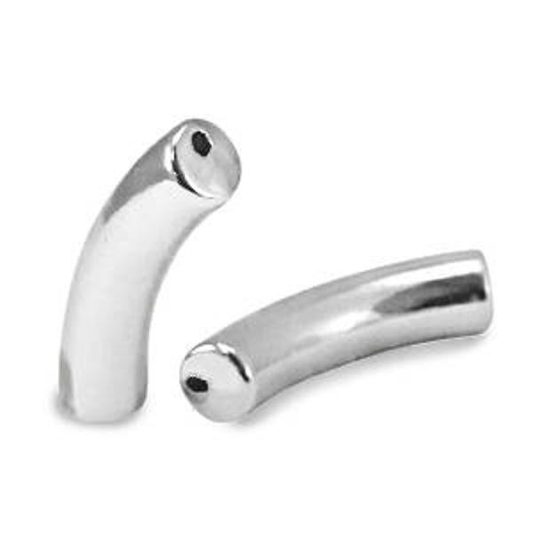 Tube kralen acryl zilver