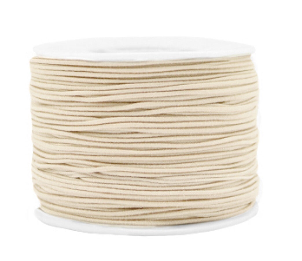Gekleurd elastisch draad 1,2mm Beige