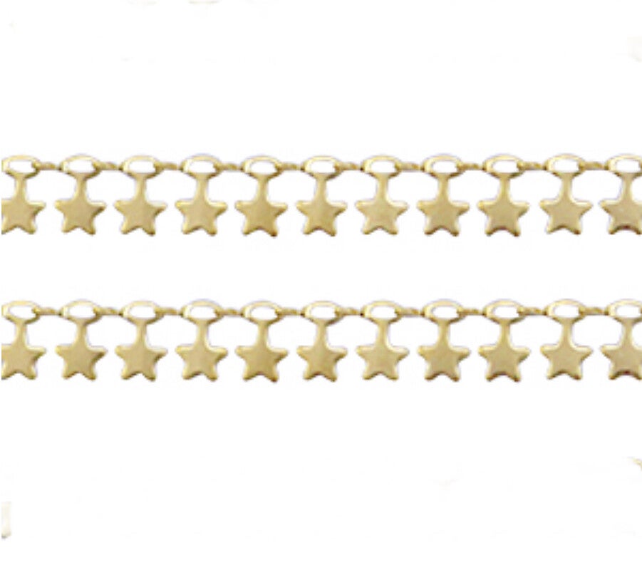 Stainless steel jasseron rvs Stars Gold