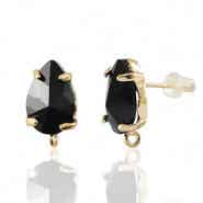 OORSTEKERS VAN CRYSTAL GLASS MET OOGJE BLACK-GOLD DRUPPEL