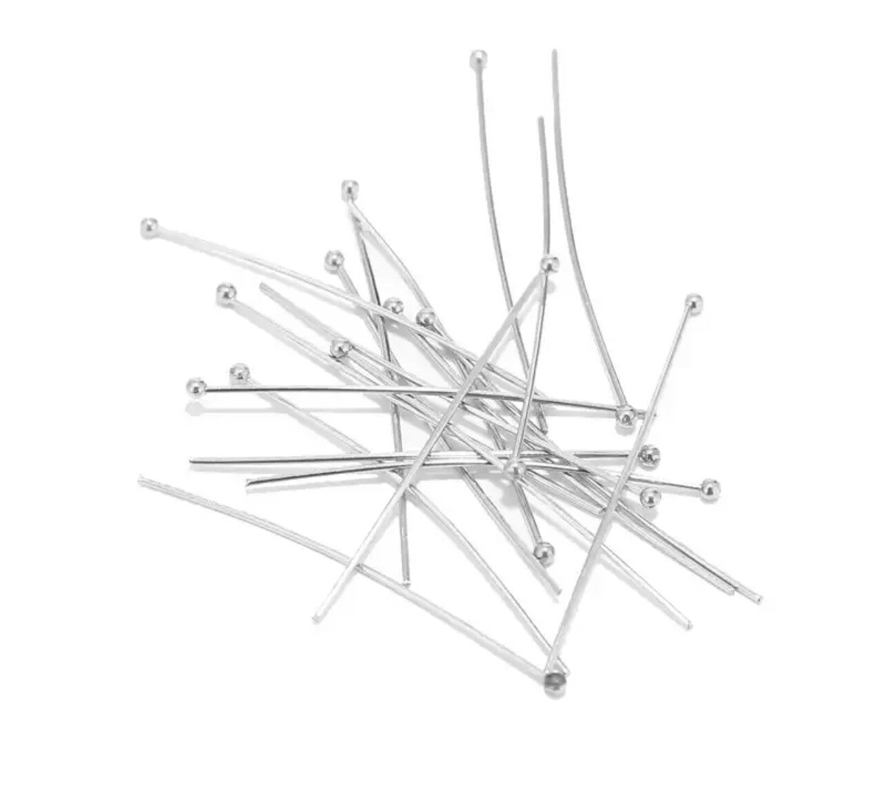 Stainless steel nietstift met bolletje zilver