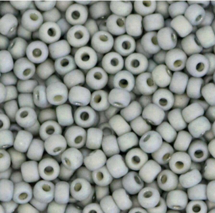 Miyuki rocailles 3mm Opaque glazed frosted rainbow cadet grey 8-4705