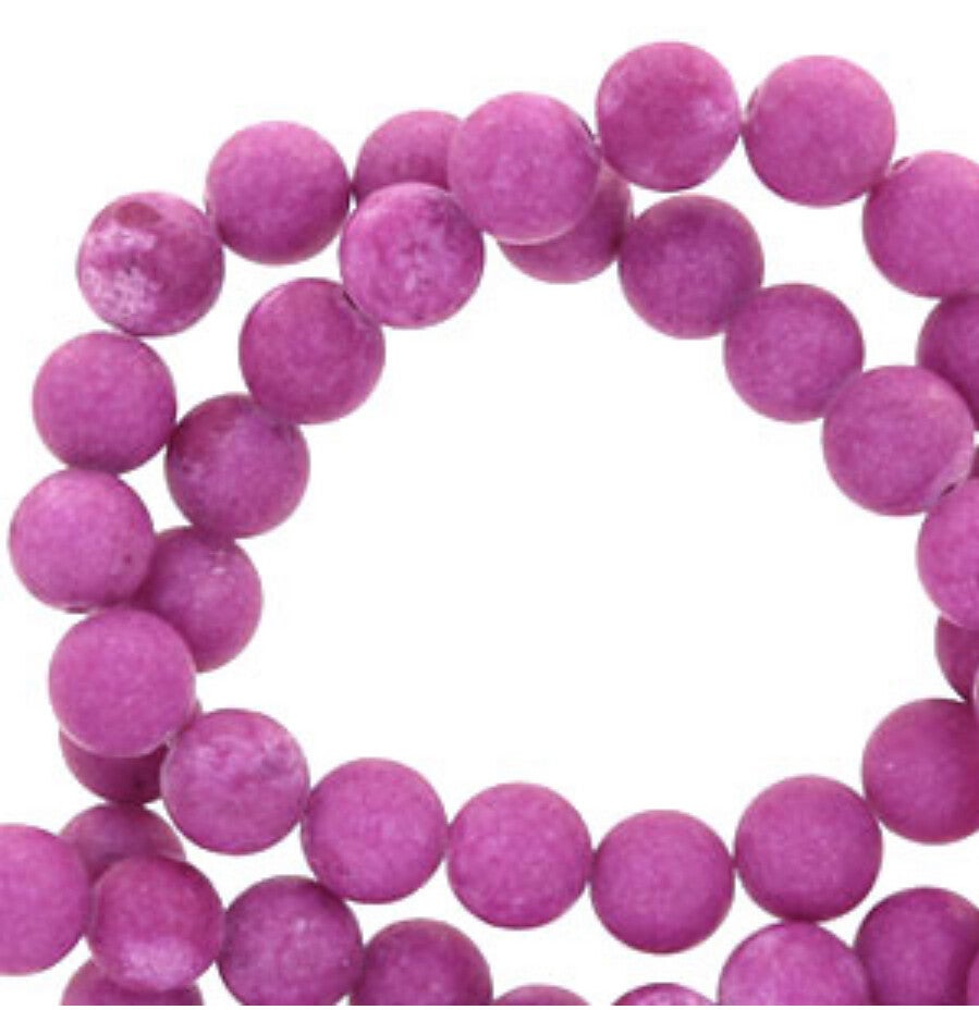 6mm natuursteen kralen mountain Jade mat iris orchid purple