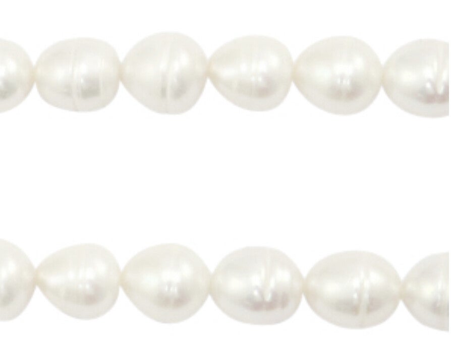 Zoetwater parels rice natural white 10x8mm