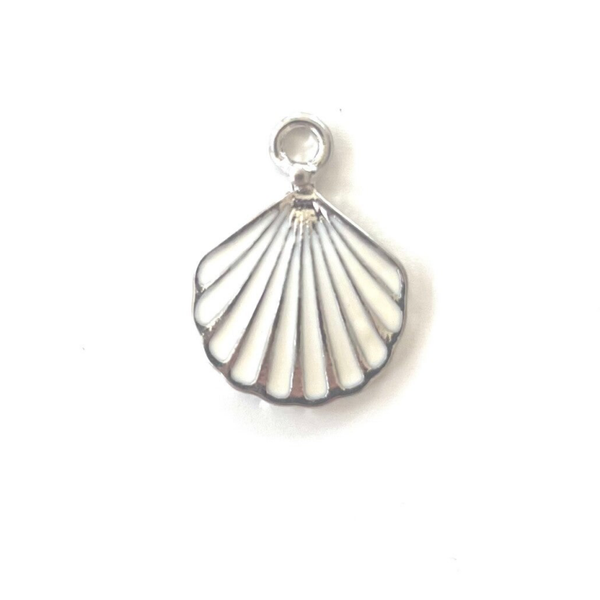 Schelp wit bedel metaal zilver