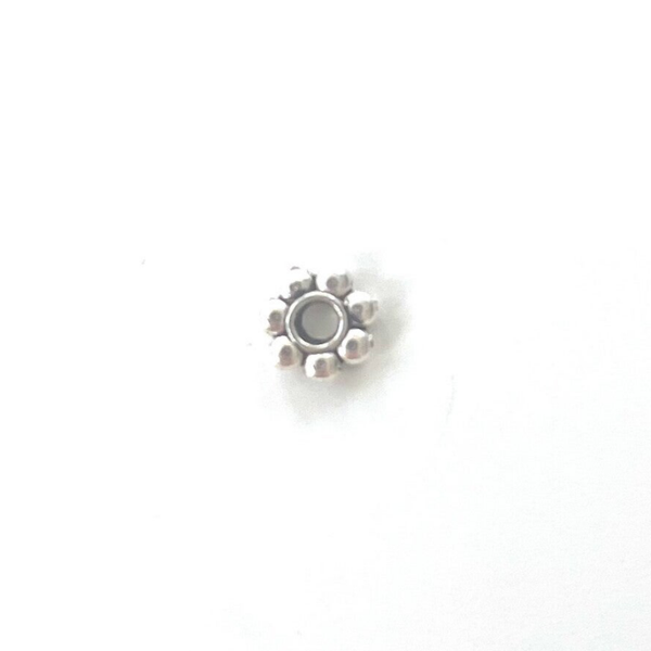 Mini flower bedel metaal zilver