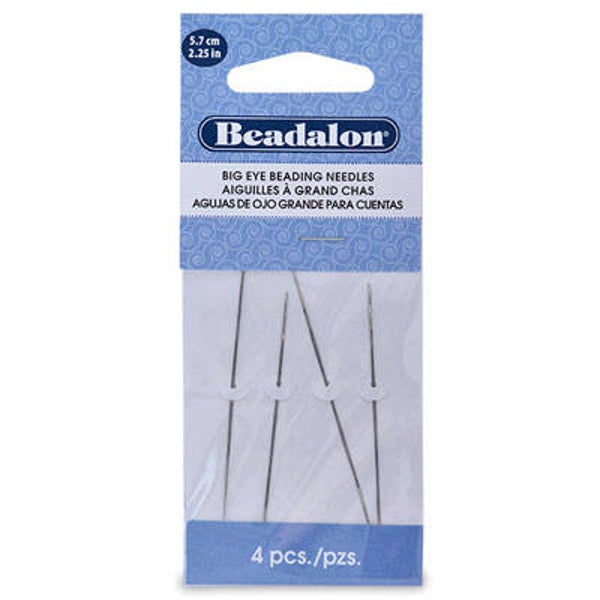 Beadalon big eye beading needle 4stuks