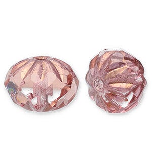 Tsjechische kralen FPB round 10x7mm Rosaline-bronze