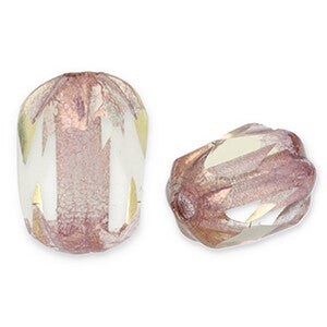 Tsjechische kralen FPB oval 6x4mm Light bronze-amethyst