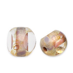 Tsjechische kralen FPB round 6mm Crystal-dark travertin