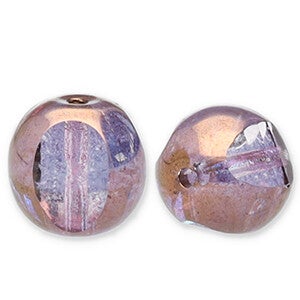 Tsjechische kralen FPB round 6mm Light amethyst-bronze