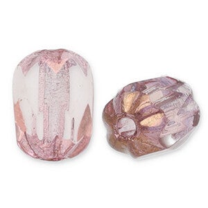 Tsjechische kralen FPB oval 6x4mm Rosaline-bronze