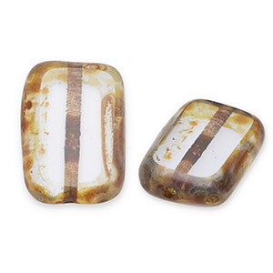 Tsjechische kralen TCB rectangle 12x8mm Alexandrite-travertin