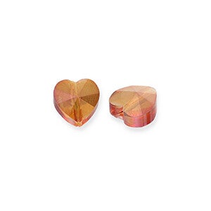 Facet fashion kralen heart Flame orange-AB coating