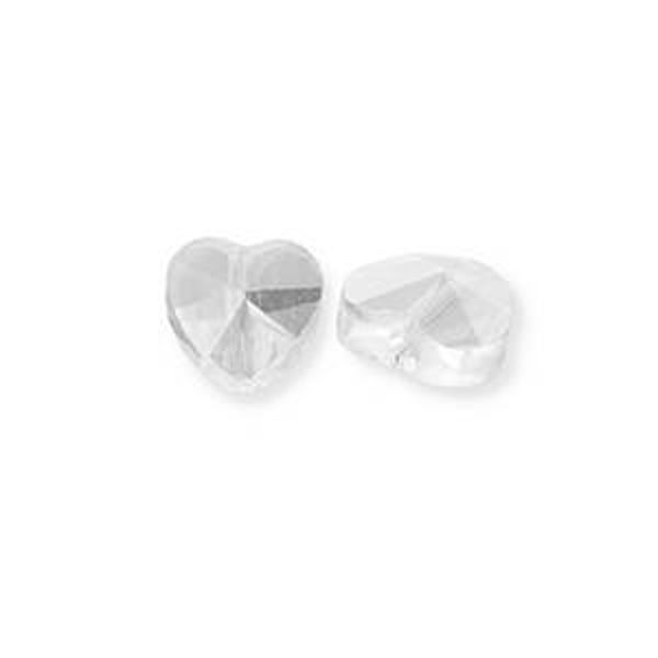 Facet fashion kralen heart Transparent-AB coating 10mm
