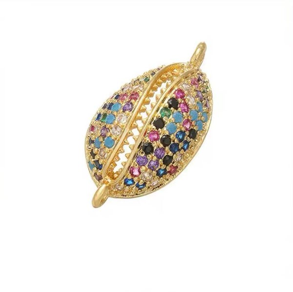 Bedel / tussenstuk zirkonia schelp multicolor