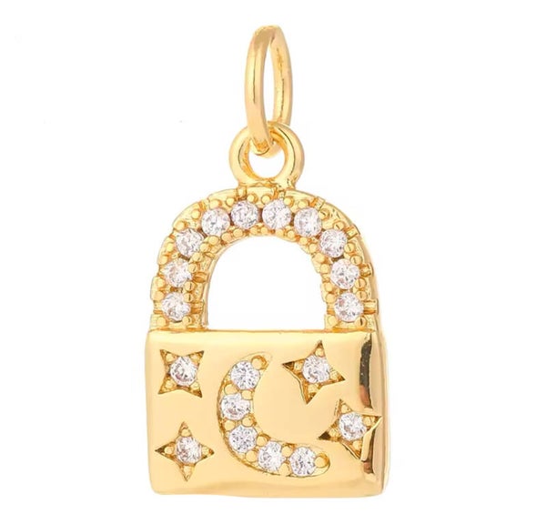 Zirkonia bedel slotje moon Goud