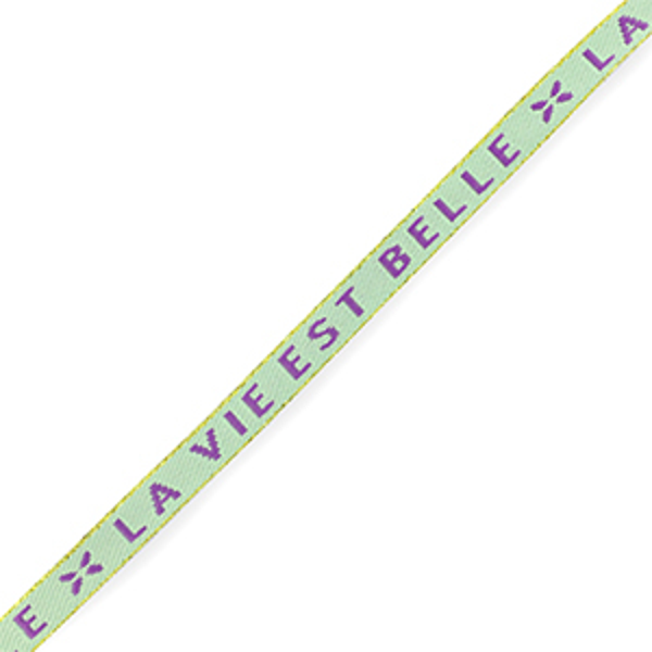 Text lint “la vie est belle” Mint green-purple