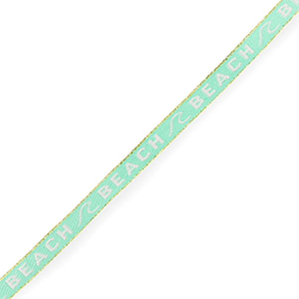 Text lint “beach” Turquoise