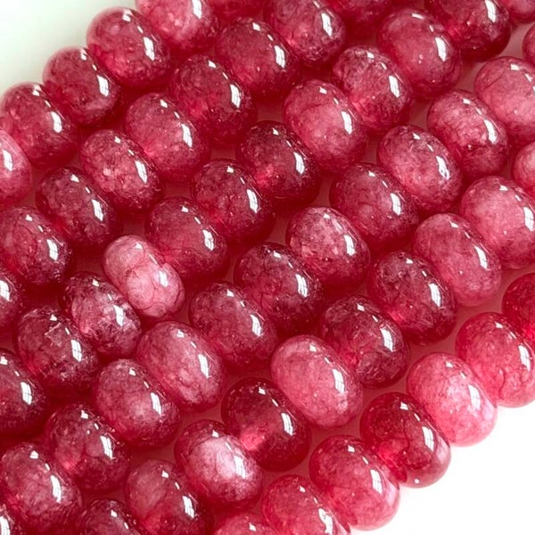 Natuursteen kralen disc - strawberry quartz 5x8mm