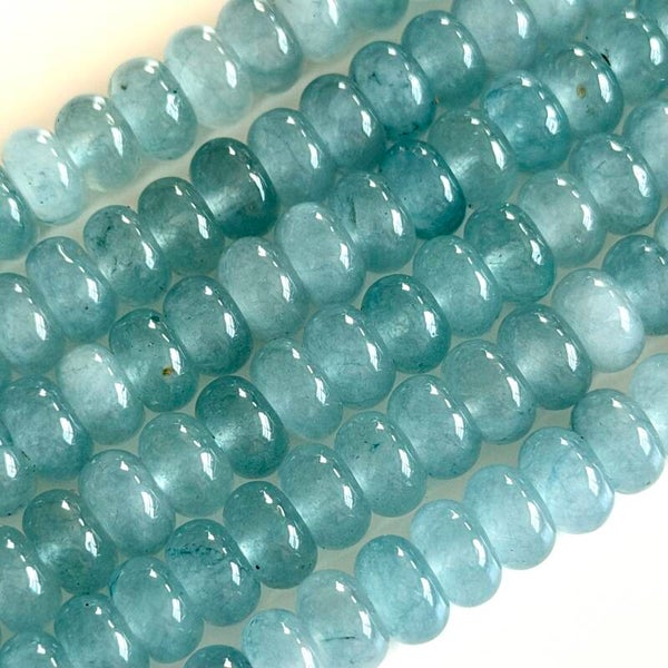 Natuursteen kralen disc - aquamarijn 5x8mm