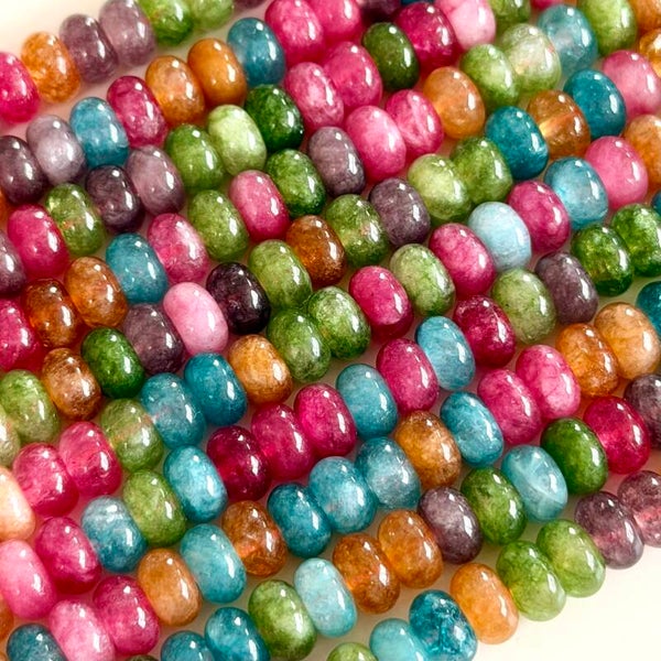 Natuursteen kralen disc - jade mix 5x8mm