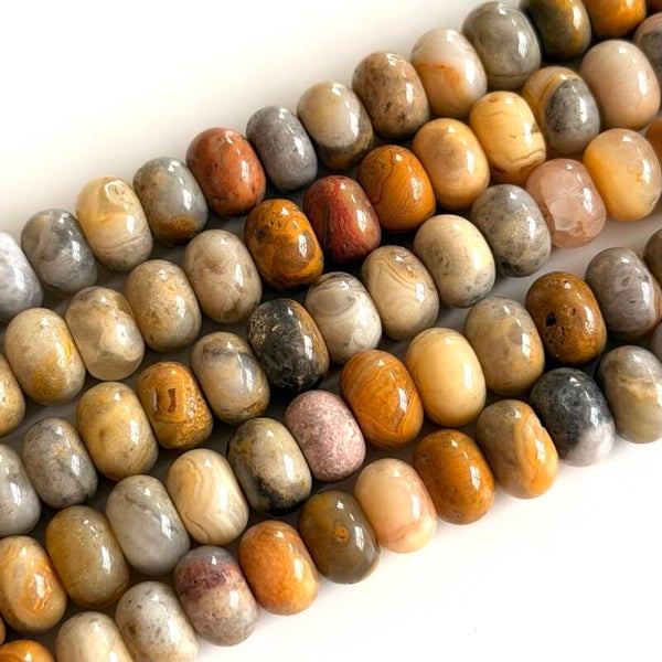 Natuursteen kralen disc - crazy lace agaat 5x8mm