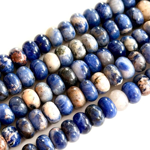 Natuursteen kralen disc - sodaliet 5x8mm