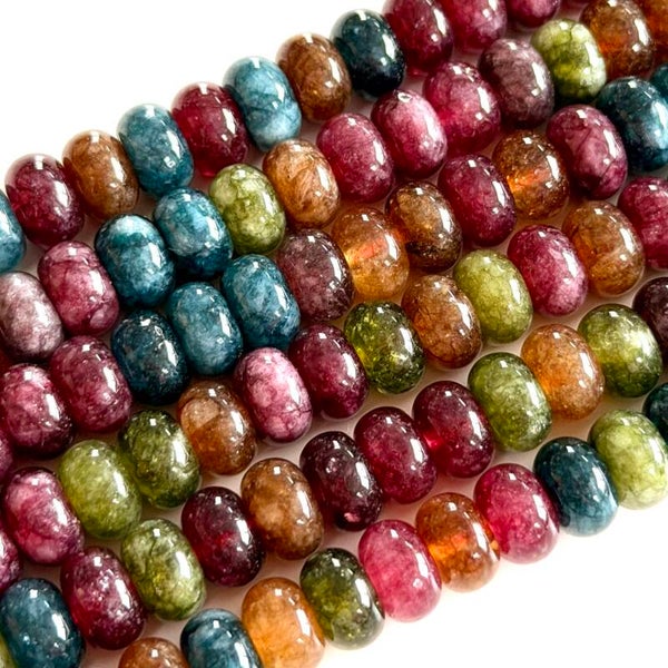 Natuursteen kralen disc - Toermalijn mix 5x8mm